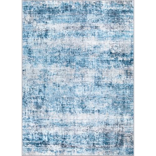 Modern Abstract Washable 8x10 Area Rug for Living Room, Non-Slip, Stain Resistant