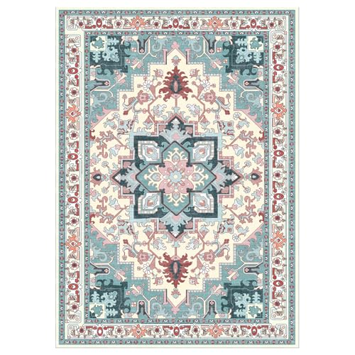 Lofus Floral Brown 5x7 Washable Area Rug: Soft Non-Slip Low Pile