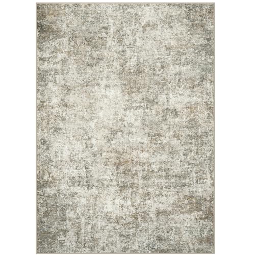 Aelenmu Modern Abstract Washable 8x10 Area Rug: Non-Slip, Soft, Durable