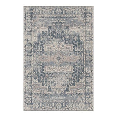 Vintage Boho Washable Faux Wool Rug, Non-Slip Low Pile, Taupe/Grey