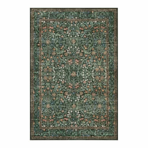 Vintage Boho Washable Faux Wool Rug, Non-Slip Low Pile, Taupe/Grey