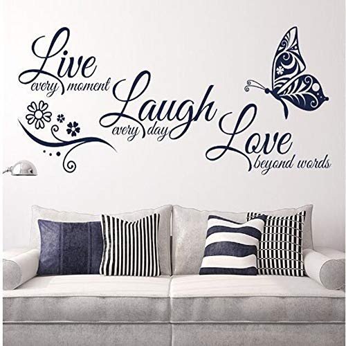 Large Live Love Laugh Wall Decal Sticker Set - Inspirational Family Quotes Decor