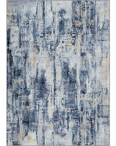 Large Washable 8x10 Area Rug: Modern Abstract Soft Anti-Skid Carpet for Home