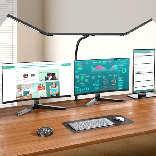 Pzloz 24W Eye-Caring LED Desk Lamp Clamp Architect Gooseneck Light