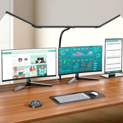Pzloz 24W Eye-Caring LED Desk Lamp Clamp Architect Gooseneck Light