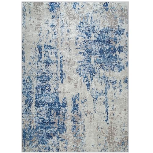 Aelenmu Modern Abstract Washable 8x10 Area Rug: Non-Slip, Soft, Durable