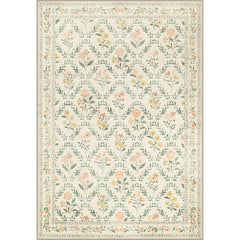 Large 8x10 Floral Washable Area Rug - Vintage Boho, Soft, Non-Slip, Stain Resistant