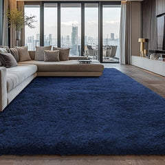 Boshengya Ultra Soft Fluffy Shag Area Rug, Tie-Dye Grey, Cozy Bedroom Living Room