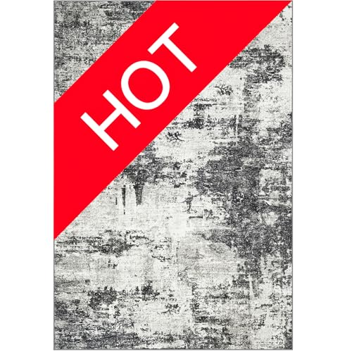 Modern Abstract 8x10 Washable Area Rug: Soft, Anti-Slip, Stain-Resistant Carpet