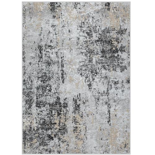 Aelenmu Modern Abstract Washable 8x10 Area Rug: Non-Slip, Soft, Durable