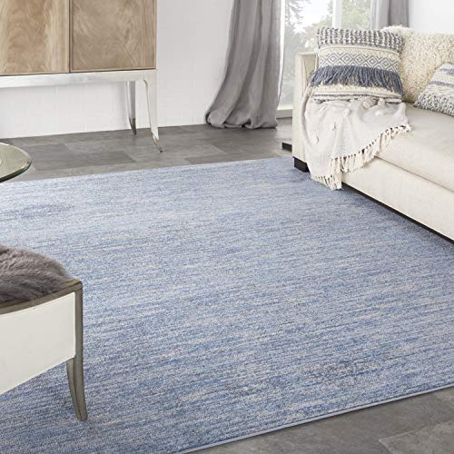 Nourison Essentials Ivory Beige Indoor/Outdoor Area Rug - Easy Clean, Non-Shedding, 8'x10' Versatile Decor