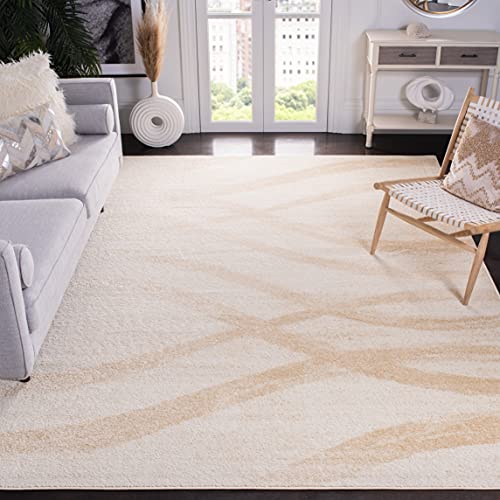 SAFAVIEH Adirondack 8x10 Grey Cream Modern Wave Distressed Easy-Clean Area Rug