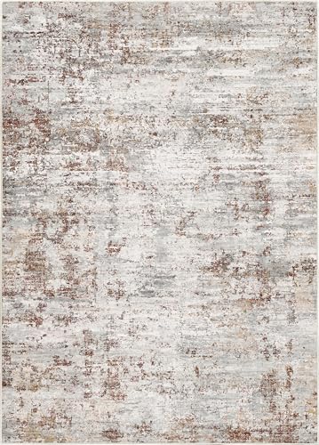 Art&Tuft 8x10 Beige Abstract Washable Area Rug: Anti-Slip, Stain-Resistant, Pet-Friendly