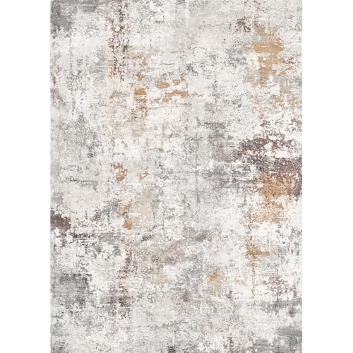 Rugflix Washable 8x10 Modern Abstract Area Rug for Living Room, Stain-Resistant Low Pile