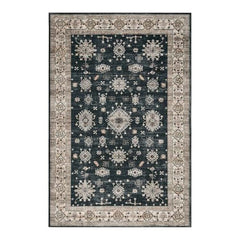 Vintage Boho Washable Faux Wool Rug, Non-Slip Low Pile, Taupe/Grey