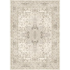 Lofus Floral Brown 5x7 Washable Area Rug: Soft Non-Slip Low Pile
