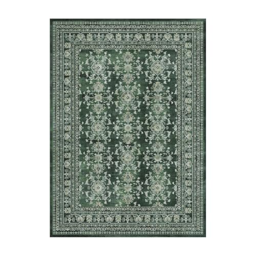 Lessymo Vintage Brown Distressed Floral Area Rug, Machine Washable Non-Slip Carpet