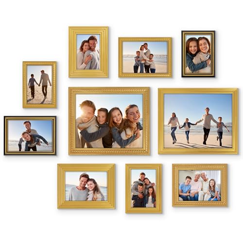 Americanflat 10-Piece Black Gallery Wall Picture Frame Set with Shatter-Resistant Glass