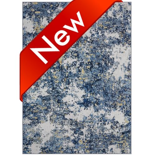 Modern Abstract 8x10 Washable Area Rug: Soft, Anti-Slip, Stain-Resistant Carpet