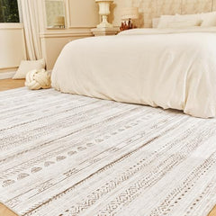 Ultra Soft Machine Washable Boho Living Room Area Rug 5x7 Grey