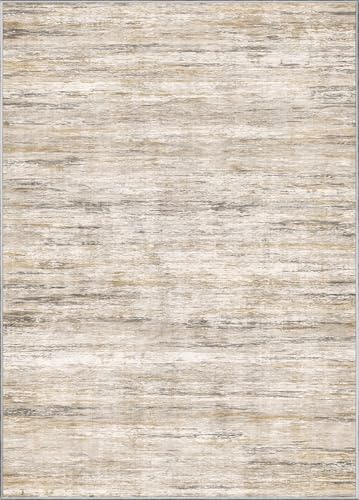 Art&Tuft 8x10 Beige Abstract Washable Area Rug: Anti-Slip, Stain-Resistant, Pet-Friendly
