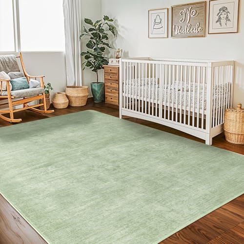 Premium Washable 8x10 Area Rug: Stain-Resistant, Non-Slip, Durable, Ultra-Thin Black