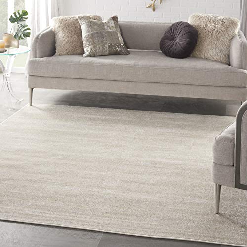 Nourison Essentials Ivory Beige Indoor/Outdoor Area Rug - Easy Clean, Non-Shedding, 8'x10' Versatile Decor