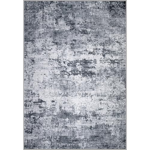 Washable Modern Abstract Soft Thin Area Rug for Living Room, Bedroom