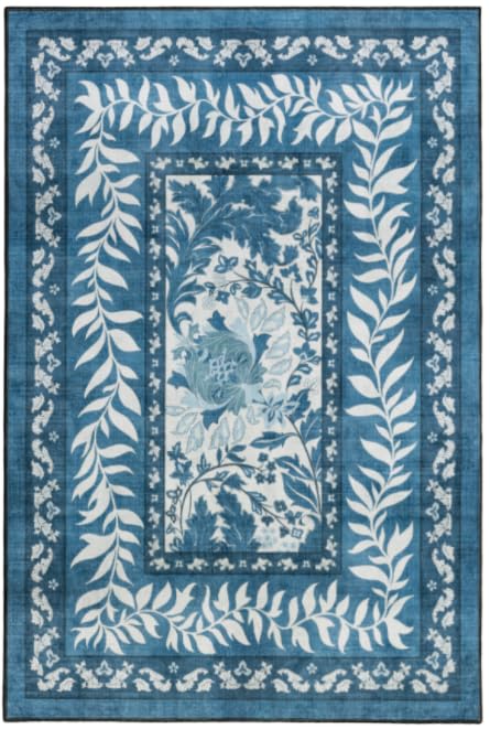 Premium Washable 8x10 Area Rug: Stain-Resistant, Non-Slip, Durable, Ultra-Thin Black