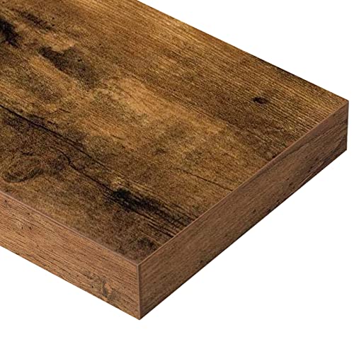 QEEIG Rustic Farmhouse 16-inch Floating Wall Shelves - Set of 3