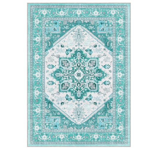 Luxurious Soft Faux Cashmere 5x7 Area Rug - Washable, Non-Slip, Low Pile