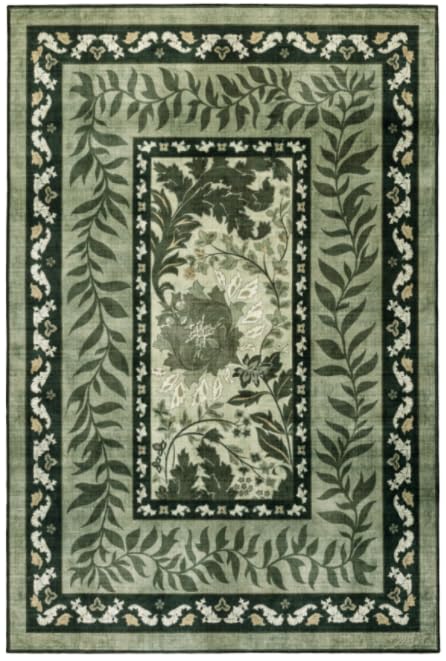 Premium Washable 8x10 Area Rug: Stain-Resistant, Non-Slip, Durable, Ultra-Thin Black