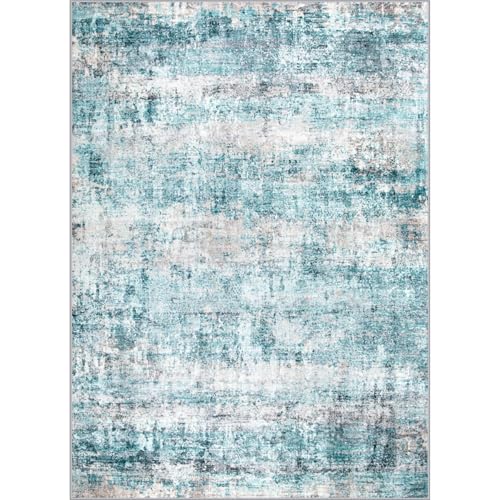 Modern Abstract Washable 8x10 Area Rug for Living Room, Non-Slip, Stain Resistant