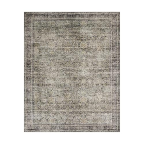 Luxury Washable Faux Wool Area Rug: Ultra Soft, Non-Slip Vintage Print