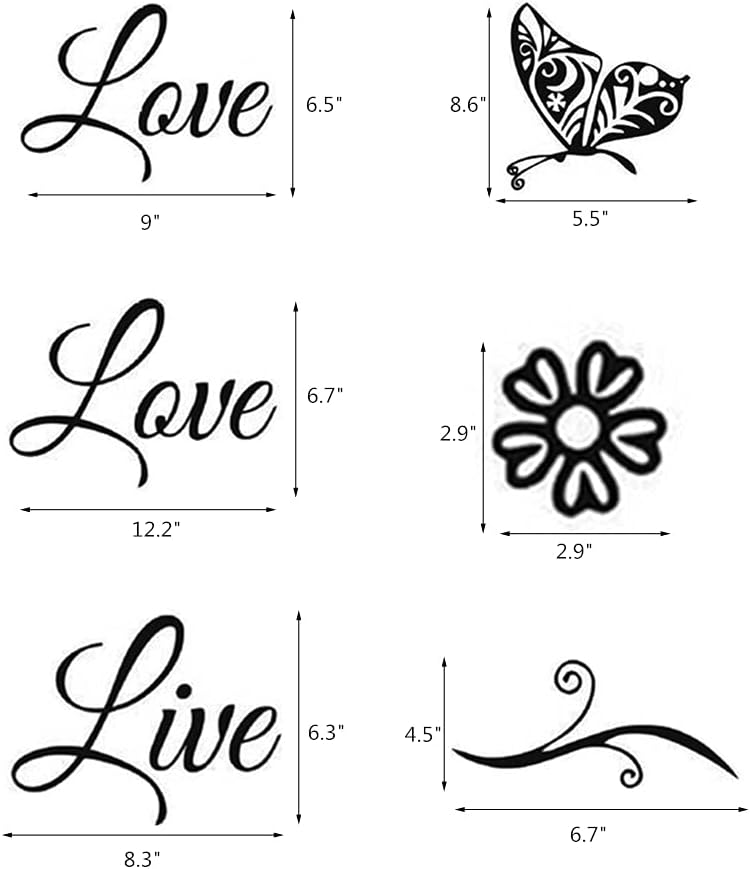 Large Live Love Laugh Wall Decal Sticker Set - Inspirational Family Quotes Decor