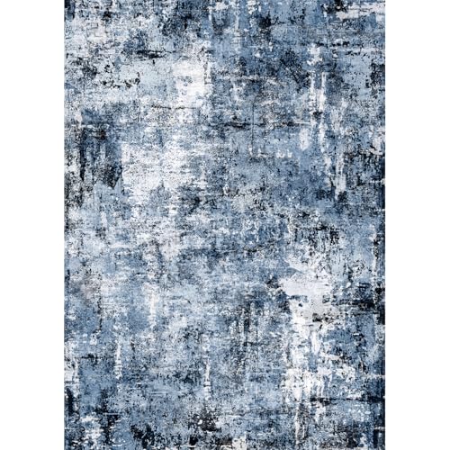 Rugflix Washable 8x10 Modern Abstract Area Rug for Living Room, Stain-Resistant Low Pile