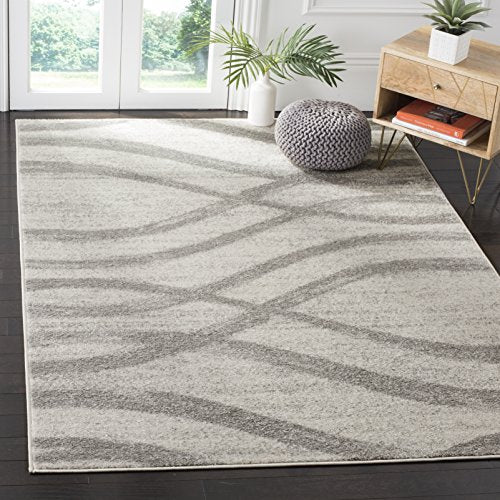 SAFAVIEH Adirondack 8x10 Grey Cream Modern Wave Distressed Easy-Clean Area Rug
