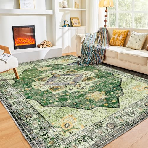 Luxurious Soft Faux Cashmere 5x7 Area Rug - Washable, Non-Slip, Low Pile