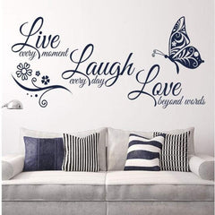 Large Live Love Laugh Wall Decal Sticker Set - Inspirational Family Quotes Decor