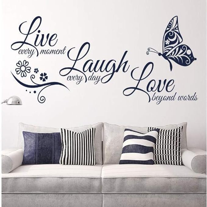 Large Live Love Laugh Wall Decal Sticker Set - Inspirational Family Quotes Decor