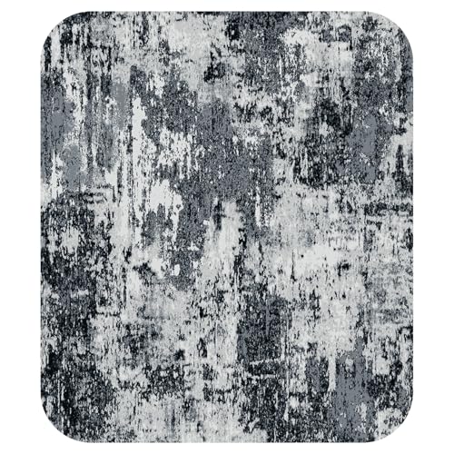 RELEANY Washable Abstract 8'x10' Area Rug, Non-Slip Soft Low-Pile Carpet, Blue-Gray