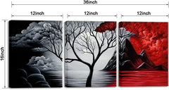 Wieco Art The Cloud Tree 3-Panel Giclee Canvas Wall Art - Modern Abstract Seascape Decor