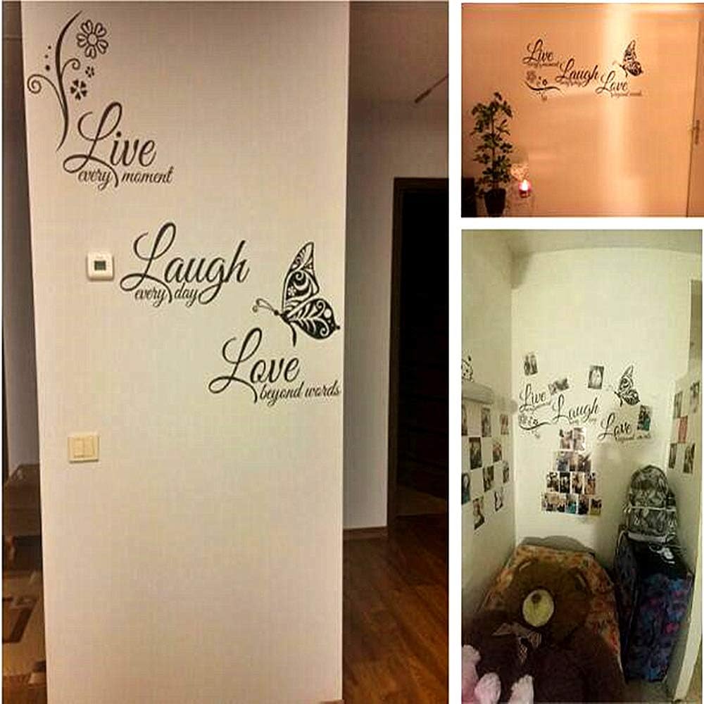 Large Live Love Laugh Wall Decal Sticker Set - Inspirational Family Quotes Decor