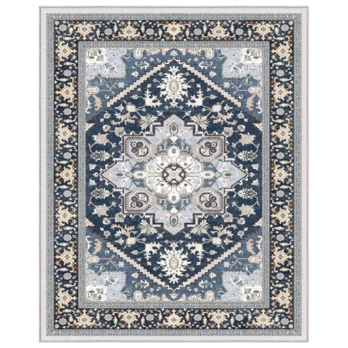 Luxurious Soft Faux Cashmere 5x7 Area Rug - Washable, Non-Slip, Low Pile