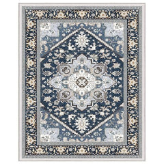 Luxurious Soft Faux Cashmere 5x7 Area Rug - Washable, Non-Slip, Low Pile