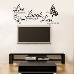Large Live Love Laugh Wall Decal Sticker Set - Inspirational Family Quotes Decor
