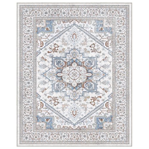 Luxurious Soft Faux Cashmere 5x7 Area Rug - Washable, Non-Slip, Low Pile