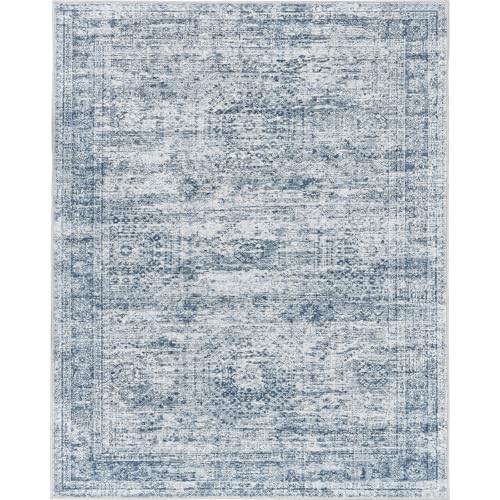 Soalmost Washable Area Rug 8x10, Soft Vintage Beige Carpet for Living Room, Non-Slip, Stain-Resistant
