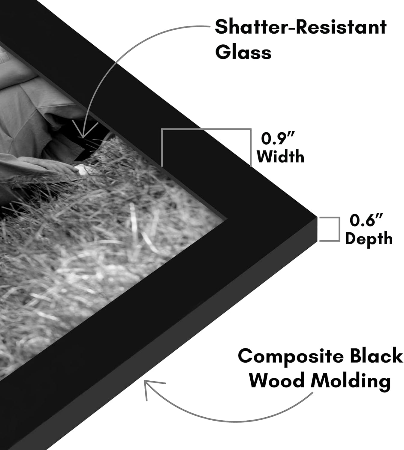 Americanflat 10-Piece Black Gallery Wall Picture Frame Set with Shatter-Resistant Glass