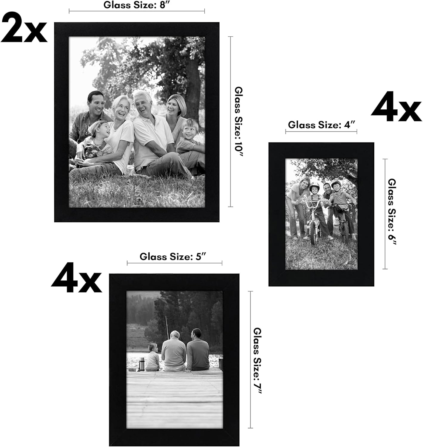 Americanflat 10-Piece Black Gallery Wall Picture Frame Set with Shatter-Resistant Glass